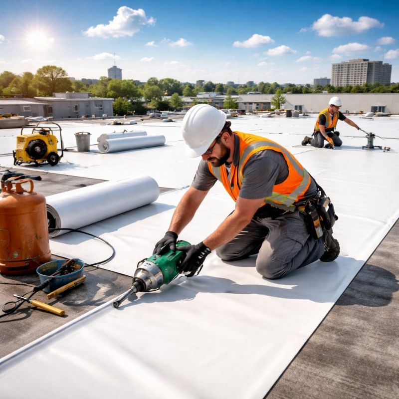 Single Ply Roof Installation in North East, MD