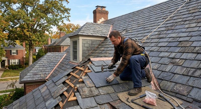 Slate Roof Repair in Delaware County, PA